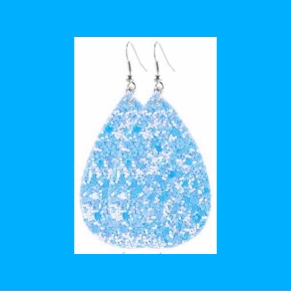 GLITTER LEATHER EARRINGS